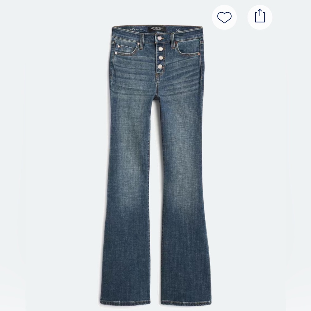 Liverpool Exposed Button Fly Bootcut Jean